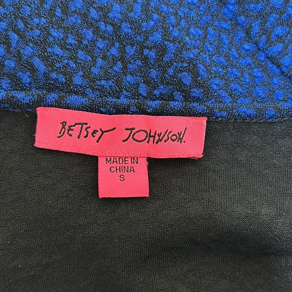 BETSEY JOHNSON WOMEN  MIDI LENGTH DRESS NAVY  LONG SLEEVE FRONT SLIT Sz SMALL - Picture 13 of 15